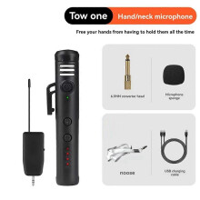Wireless Microphone with 6.5mm Converter Adapter Neck-Hanging Teaching Microphone Outdoor Live Broa
