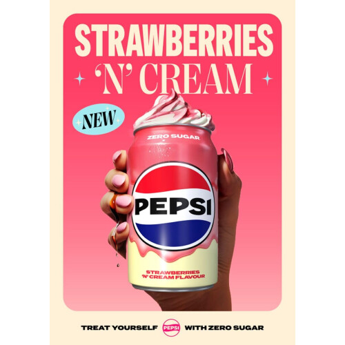 Pepsi Pepsi Strawberry & Cream Cola | 330ml Can | 8 Pack 2
