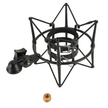 Microphone Shock Mount, 60mm, High Isolation, Clip-on, Anti-Vibration Stand for Recording and Broadcasting Studio, Black