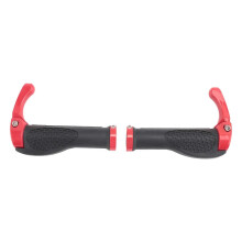 Mountain Bicycle Bike Cycling Lock-On Handlebar Hand Bar End Grips Set-Red