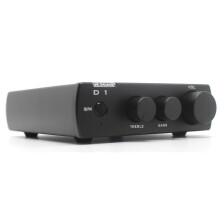 JC-D1 Desktop Headphone Amplifier TPA6120 Chip One-key High-Low Gain Switching Dual Headphone Output Treble Bass Adjustment
