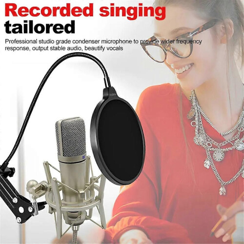 Metal Professional Condenser Microphone Studio Microphone for Computer Gaming Recording Singing Podc