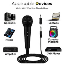 2 Pack Wired Microphone for Singing Dynamic Cardioid Mics with 1/4inch to 3.5mm Adapter for PA Systems, Public Speaking