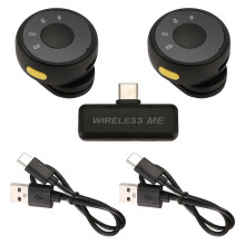 Magnetic Suction Back Clip Wireless Microphone USB-C Circular Button Lavalier Microphone for Live Video Recording