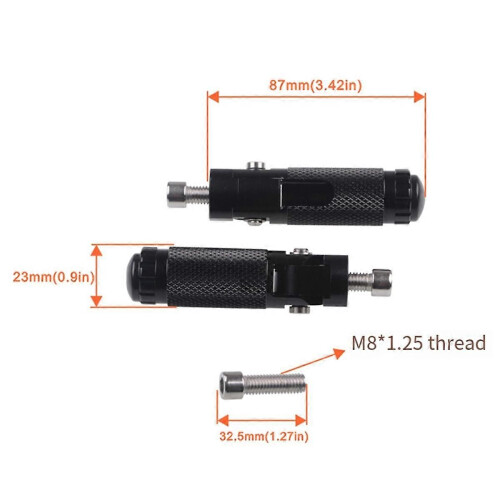2 pezzi M8 Pedane pieghevoli universali per moto e scooter 1