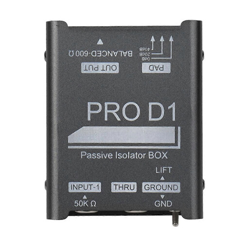 New PRO D1 Audio Isolator, Audio Current Eliminator, XLR 6.5 Isolator, Mixer Microphone Common Ground Filter