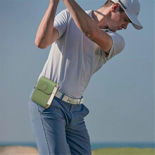 Golf Ball Bag Rangefinder Instrument Shockproof PU Leather Case Brown