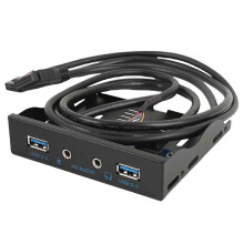 3.5Inch 20Pin to 2 USB 3.0 Port HUB + HD Audio PC Floppy Expansion Front Panel