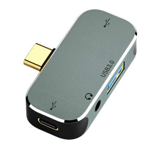 PC Computer Type-C Extension Hub 3.55mm Jack PD100W Compatible USB Extender