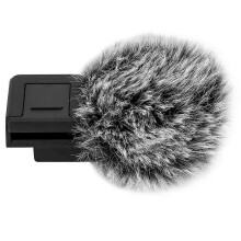 JJC Cold Shoe Wind Muff for Sony ZV-E10 ZV-1 II/ZV1/ZVE1 Vlog Cameras, Furry Windshield with Cold Shoe Mount Adapter