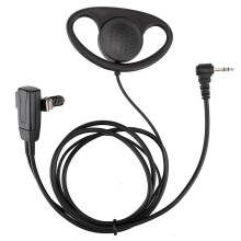2 pcs 1 Pin D Shape Earpiece with PTT Mic Headset for Motorola 2 Way Radios Walkie Talkie Accessory