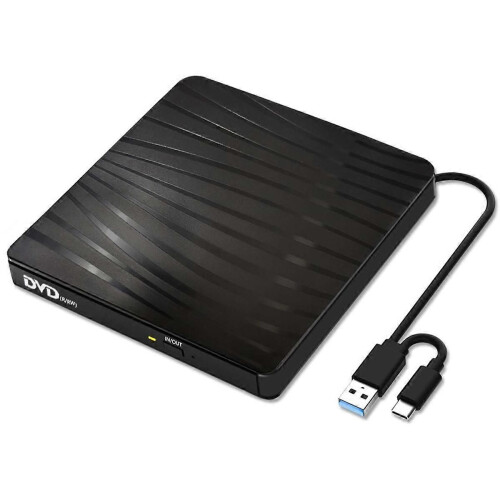 Εξωτερική μονάδα CD/DVD για φορητό υπολογιστή, USB A/C 3.0 CD DVD Pla