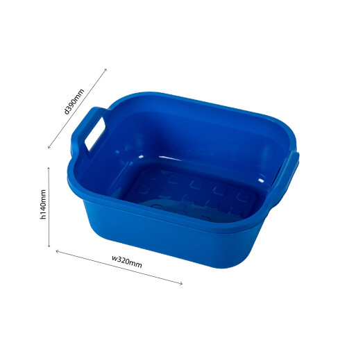 Addis Addis Rectangular Washing Up Bowl with Handles, White, 39 x 32 x 14 cm 2