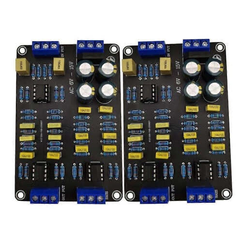 2Pcs 2 Way Active Crossover Filter Treble Bass Audio Speaker Frequency Divider with NE5532 Pre-Chip