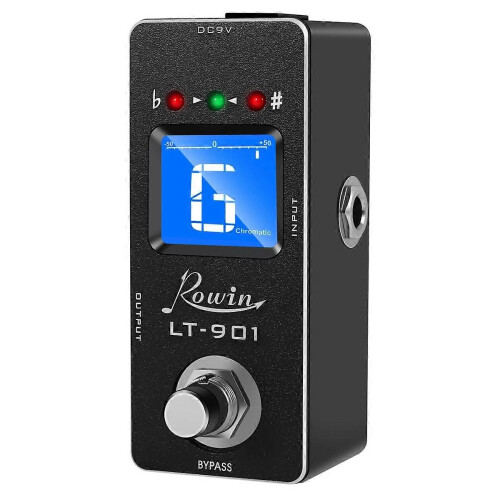 Rowin Lt-901 Πεντάλ Κουρδίσματος Κιθάρας Mini Chromatic True Bypass LCD Οθ