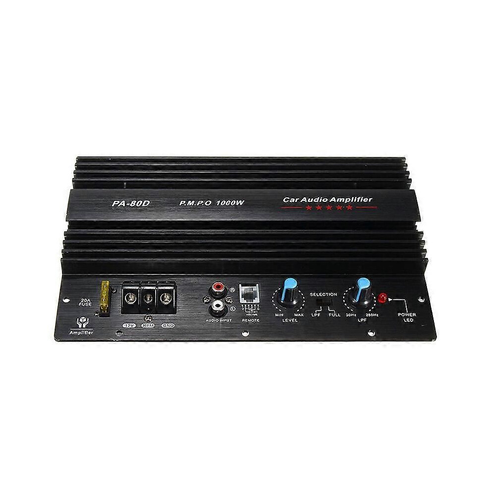 12V 1000W Mono Car Audio Power Amplifier Powerful Bass Subwoofers Amp PA80D