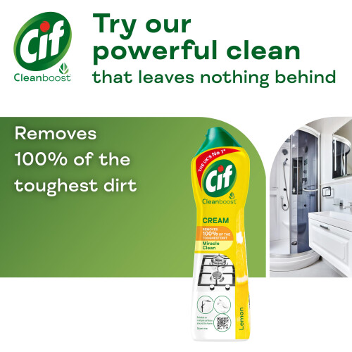 Cif Cif Lemon Cream Cleaner multipurpose surface cleaner w/ 100% natural 2
