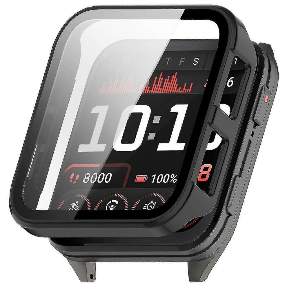 Garmin Venu X1 Hard Pc Watch Case With Tempered Glass Screen Protector - Black 9152359538251