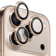17 Pro Max Camera Lens Protector, Tempered Glass Lens Film with Metal Ring Guard for 17 Pro