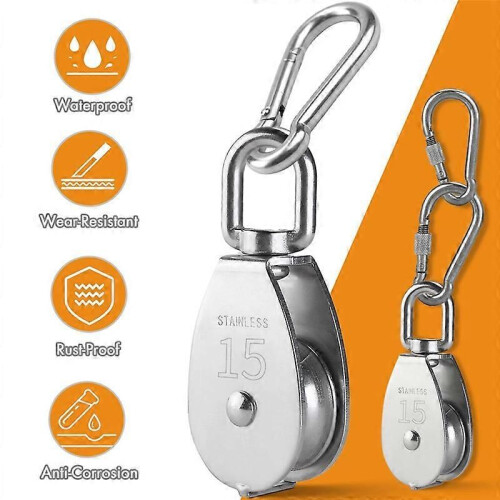 M25 Pulley System Kit-Pulley Wheelwith Rope, Hooks, for Lifting DIY 1