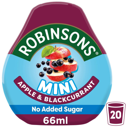 Robinsons Mini Apple  Blackcurrant OnTheGo Squash 66ml Pack of 6 2