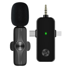 Langaton mikrofoni 3 yhdessä Lavalier-matkapuhelimen suoratoistolaitteet Bluetooth-mikrofoni Langaton