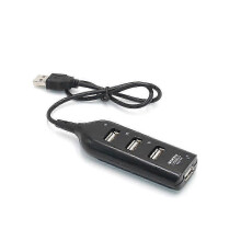 Schlanker, tragbarer 4-Port-USB-Hub mit USB-A-Anschluss für Laptop- und Computer-Datenübertragung