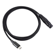 USB-C-XLR-sovitin, C-tyypin uros - 3-nastainen XLR-naaras, mikrofonikaapeliliitin, tietokoneen äänidatakaapeli,