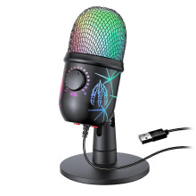 USB Condenser Microphone with Noise Cancellation USB Gaming Microphone compatible for Pc Computer Laptop Video Singing Recording