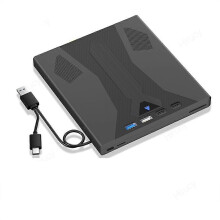 External Blu Ray Drive Burner, Support 100G Disc USB 3.0 and Type-C DVD/CD/BD Player,3D Optical Bluray Drive for Laptop