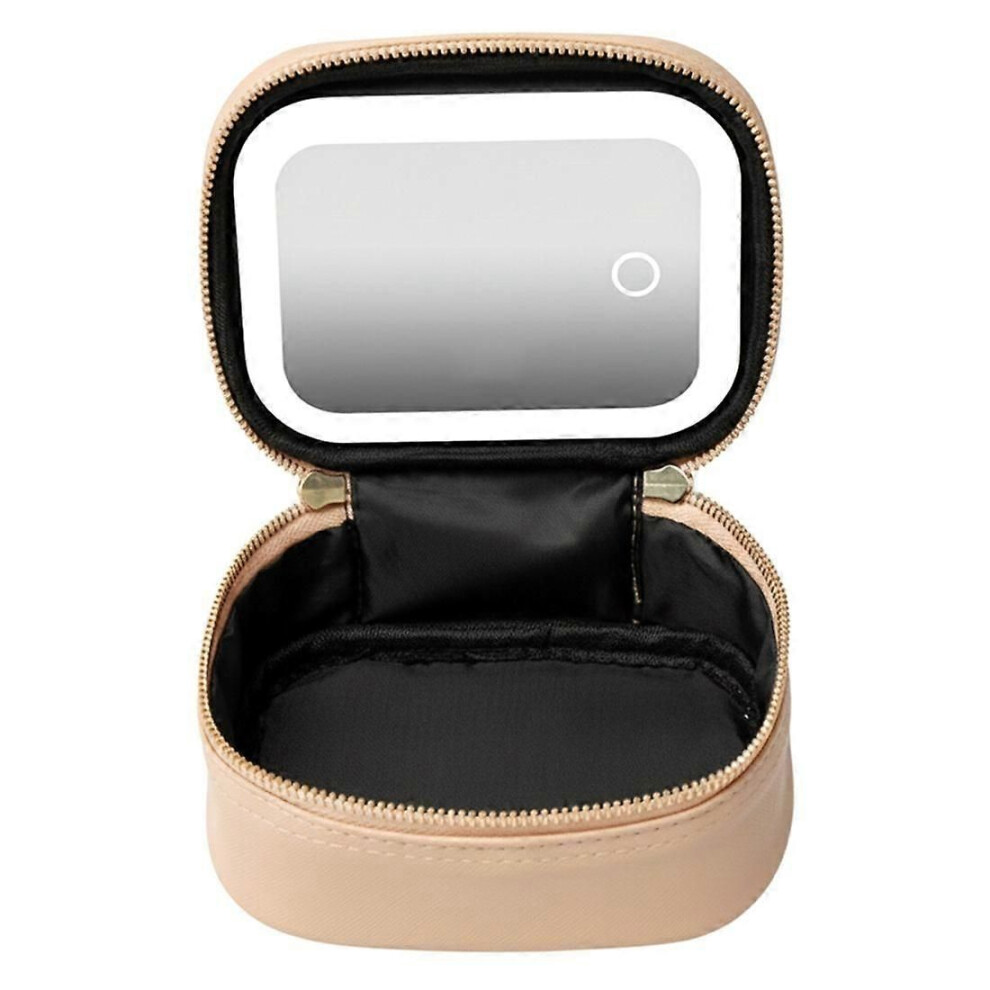 Light Rechargeable Travel Makeup Bag With Led Mirror, Compact Touch Screen Tabletop Cosmetic Mirror, 3 Colors C