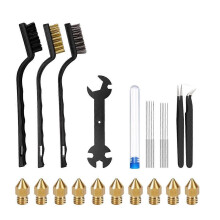 27 PCS 3D Printer Nozzle Cleaning Kit MK8 Brass Nozzles 5-in-1 Wrench Tweezers and Brushes 3D Printi