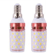 2x integrerad SMD LED-majslampa med 3 färgtemperaturer E14 AC85V - 265V varmvit 12W