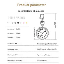 Clip on Pocket Watch with Key Buckle for Nurses Blue+White