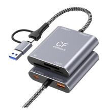 Αναγνώστης καρτών υψηλής ταχύτητας CFexpress 3 σε 1 TypeA SD TF, διανομέας USB3.2 Gen2 10Gbps USB-C