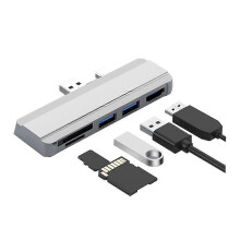 Docking station compatibile con Microsoft Surface Pro 4/5/6, adattatore splitter per lettore SD/TF con