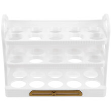30Slots Eierhouder Wit Compact 3-Laags Koelkast Organizer