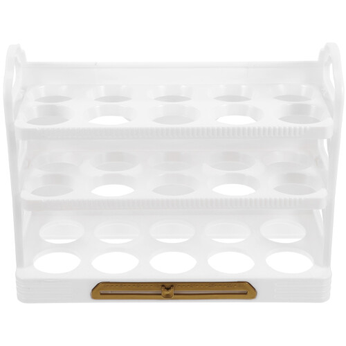 30Slots Eierhouder Wit Compact 3-Laags Koelkast Organizer