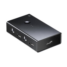-Switch KVM compatibile 4K@60Hz USB 2.0 Switcher 2 in 1 Out compatibile con stampante, monitor, mouse,