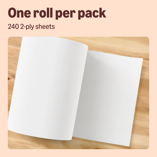 Our Essentials by Amazon Kitchen Towel Jumbo Roll 1 Pack, 2-Ply, 240 Sheets 1