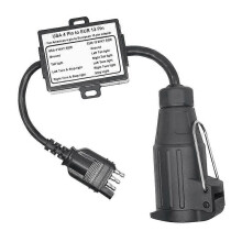 Convertitore da presa piatta a 4 pin per auto americane a presa rotonda a 13 pin per rimorchi europei.