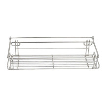 Foldable Basket Table Side Rack Stainless Steel Storage Rack Portable Organizer for Beach Backyard BBQ