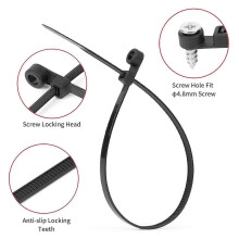12 Inch Cable Ties (100 Pack) Zip Ties with Screw Mounting Hole 120 Lb Strength + 100 Screws for Wire Management