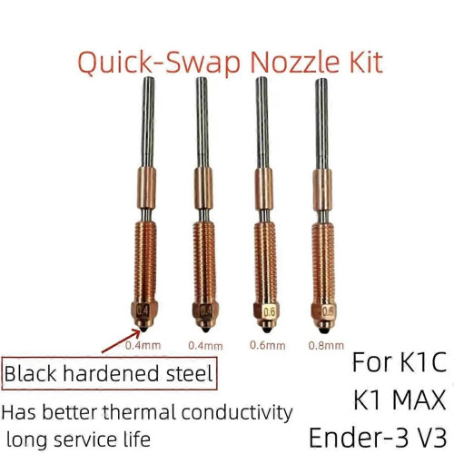 K1C 3D-printeraccessoires, nozzle van koperlegering en gehard staal