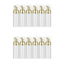 50 ml/1,7 oz skumflaska med guldfärgad pump, 6 st, tomma reseskumdispensrar kompatibel med tvål och