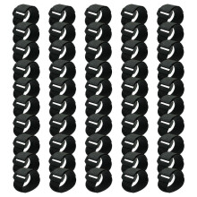 50pcs Reusable Fastening Cable Straps, Hook and Loop Cable Tie Down Straps