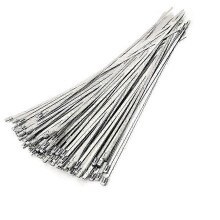Stainless Steel Cable Ties, 100 Pcs 7.9 Inch Heavy Duty Self-Locking Metal Zip Ties for Exhaust & Automotive Use
