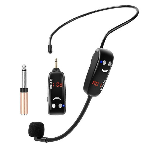 UHF Wireless Microphone Head Wearing Headset Digital Display Mic Headset Little Bee Loudspeaker Teaching Microphone 2