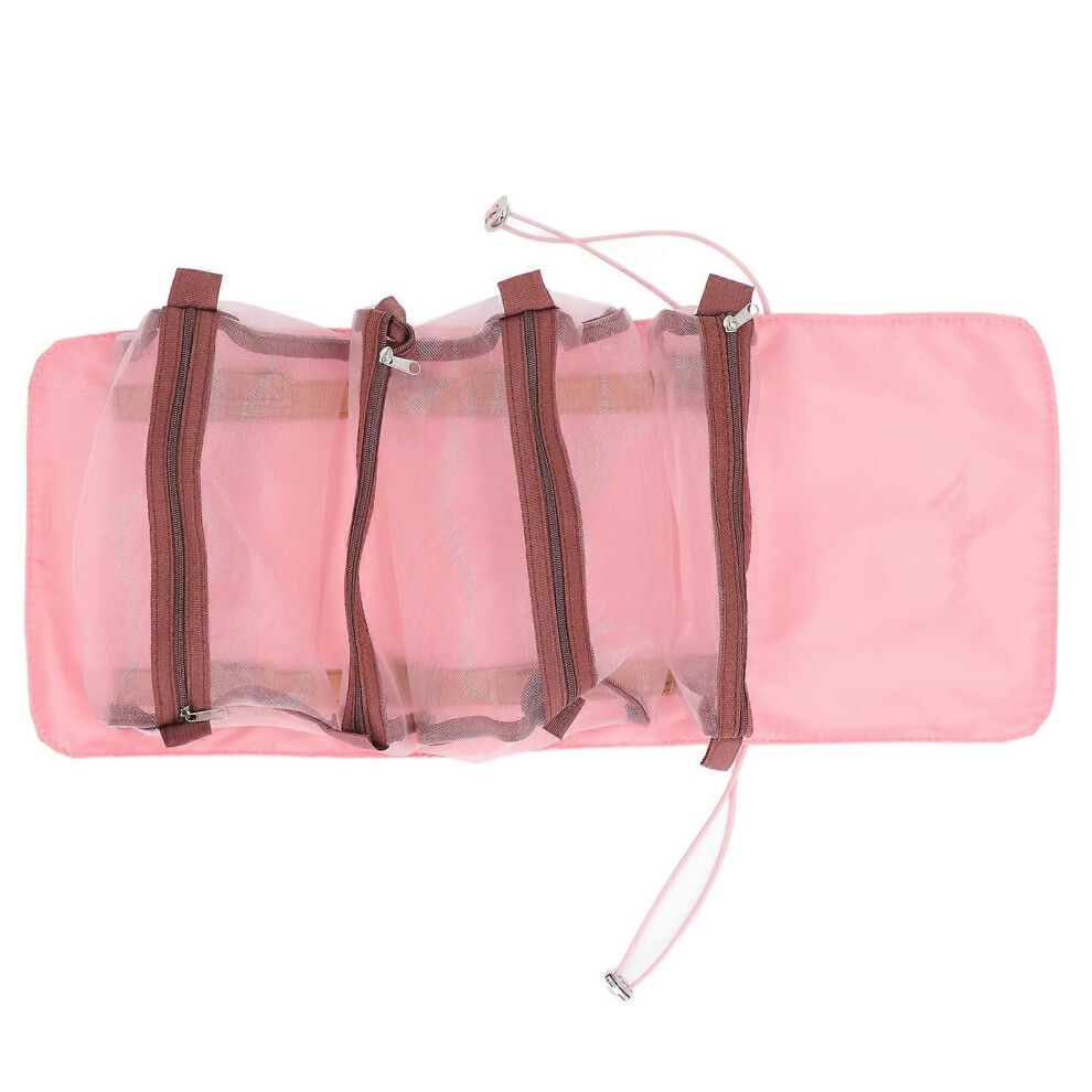 4 in 1 Makeup Bags Foldable Detachable Cosmetic Bag Removable Compartments Mesh Bags Roll Up Toiletry Bag Portable Travel Organizer