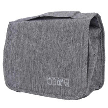 Large Capacity Makeup Bag Travel Pouch Portable Storage Handbag Moistureproof Dustproof (Grey)